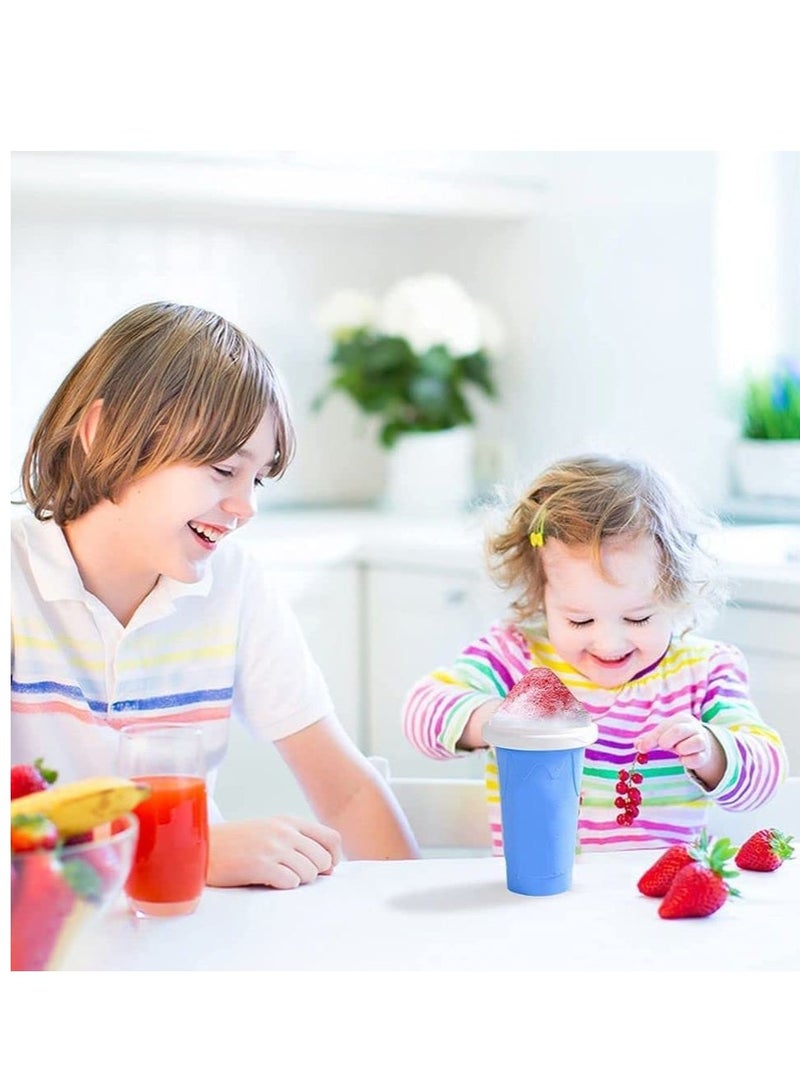 ELTRAZONE Frozen Magic Slushy Maker Squeeze Cup, Portable Silica Freeze Mug for Milkshake Slush and Ice Cream Smoothie, Quick Frozen Smoothies Slushy Ice Cream Maker with Dome Lids - Image 2