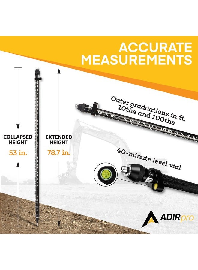 AdirPro 2M Carbon Fiber 3-Position Snap-Lock Rover Rod - Industrial Grade Fully Adjustable with Carry Bag for Professional & Personal Use - Image 3