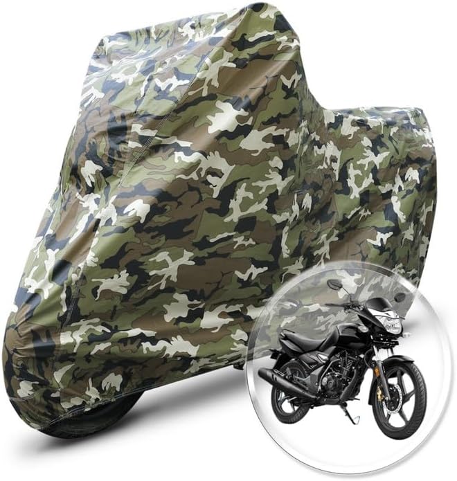 Neodrift غطاء دراجة نارية 'JungleMax' من نيودريفت لـ Honda CB Unicorn 150 (حماية للدراجة النارية في جميع الأحوال الجوية، مقاومة للماء والأشعة فوق البنفسجية، مقاومة للغبار والرياح). هيكل عام متوازن - Image 1