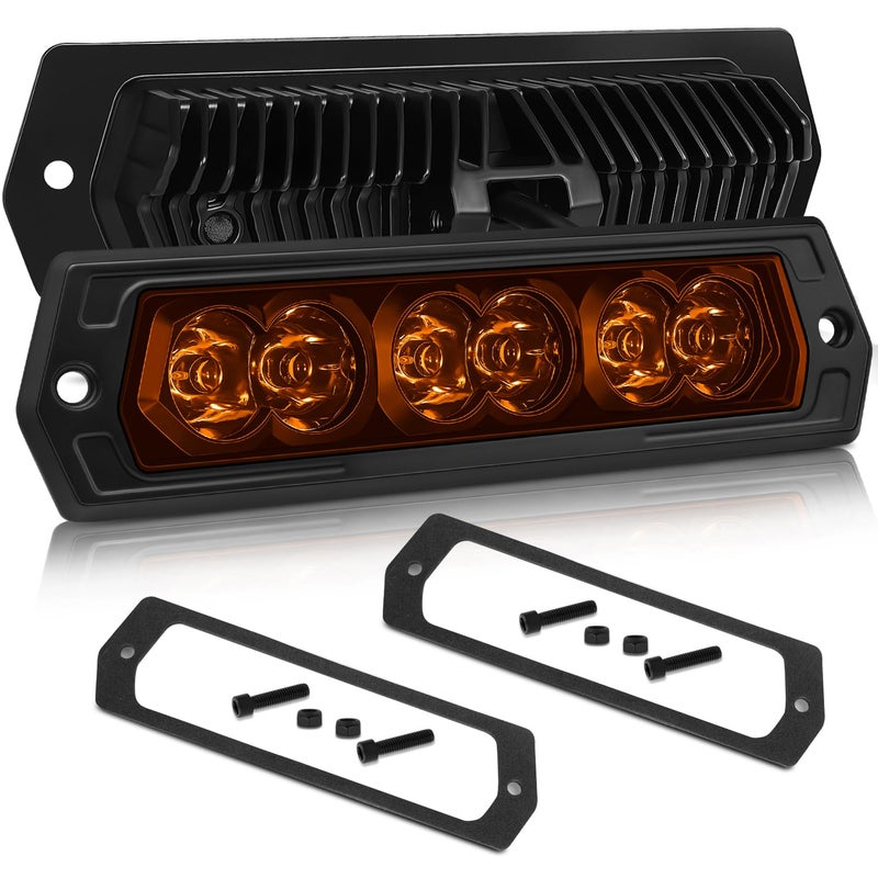 SWATOW INDUSTRIES Flush Mount LED Pods Amber SWATOW INDUSTRIES 7 Inch CREE LED Light Bar Amber Flush Mount Reverse Lights Spot Pod Lights Backup Lights for Truck Wrangler F150 Ram Toyota Chevy GMC SUV ATV - Image 2