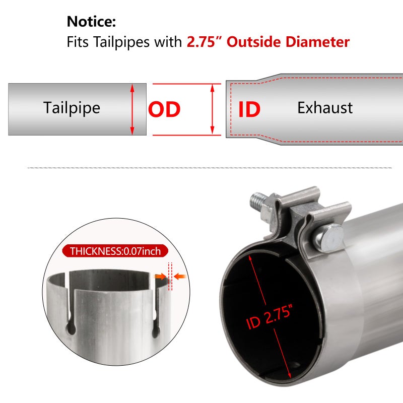 A-KARCK Performance Exhaust Tail Pipe Muffler for 2014-2021 Silverado 1500/Sierra 4.3L V6 and 5.3L V8 - Image 2