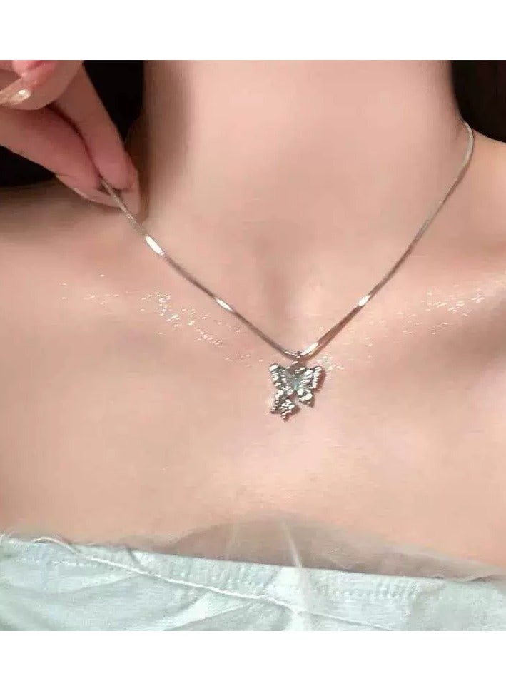 Goolsky Holographic Butterfly Zircon Necklace – Dainty Laser-Cut Pendant for Women, Sweet & Edgy Style  - Image 3