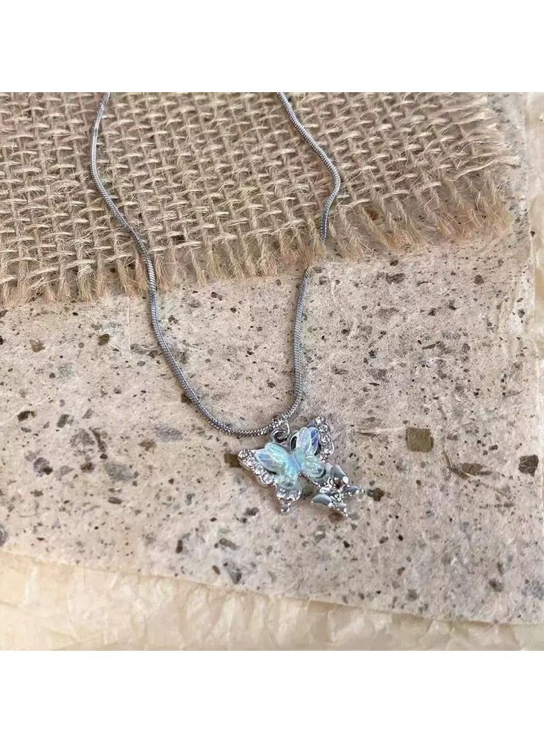 Goolsky Holographic Butterfly Zircon Necklace – Dainty Laser-Cut Pendant for Women, Sweet & Edgy Style  - Image 4