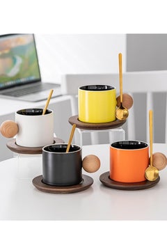 Aideli Ceramic coffee mug, 300ml, tea mug with handle, metal spoon, large coffee mug for home and office, great gift for friends, parents, teachers etc  - Image 2