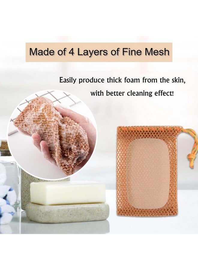 KIPETTO 8Pcs African Bath Soap Bags Body Exfoliating Bags Shower Net Soap Saver Pouch For Daily Use
