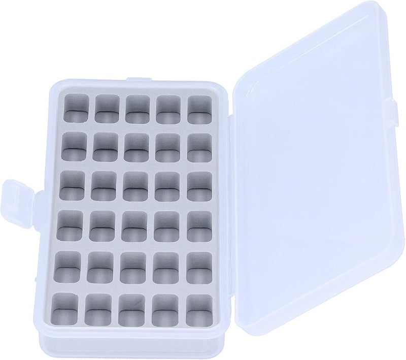 Tnfeeon Bobbin Box 30 Slot Transparent Plastic Organizer Case with Clear Window for Sewing Machine Spools Storage and Craft Thread - Image 1