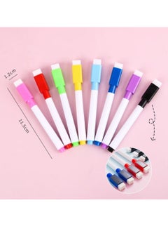Generic 10pcs Magnetic Whiteboard Dry Erase Markers, 8pcs Color Fine Tip Dry Erase Markers with Eraser for Home Office School Supplies  - Image 5