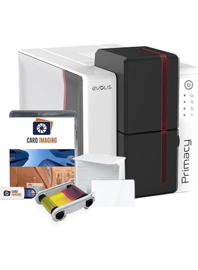 Evolis Card Imaging Evolis Primacy 2 Single Sided ID Printer & Supplies Bundle Badge Machine (PM2-0001-M) - Image 1