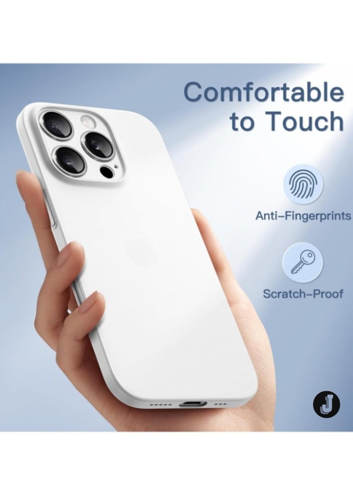 "Ultra-Slim 0.35mm Case for iPhone 16 Pro (6.3 Inch) – Lightweight Matte Finish, Full Camera Protection, Minimalist Hard Shell (White Titanium)"