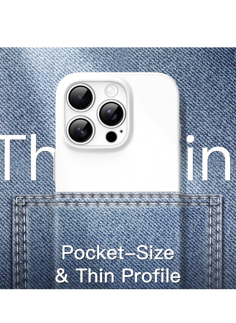 "Ultra-Slim 0.35mm Case for iPhone 16 Pro (6.3 Inch) – Lightweight Matte Finish, Full Camera Protection, Minimalist Hard Shell (White Titanium)"