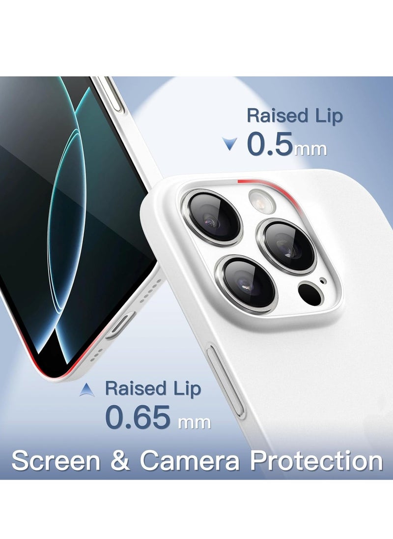 "Ultra-Slim 0.35mm Case for iPhone 16 Pro (6.3 Inch) – Lightweight Matte Finish, Full Camera Protection, Minimalist Hard Shell (White Titanium)"