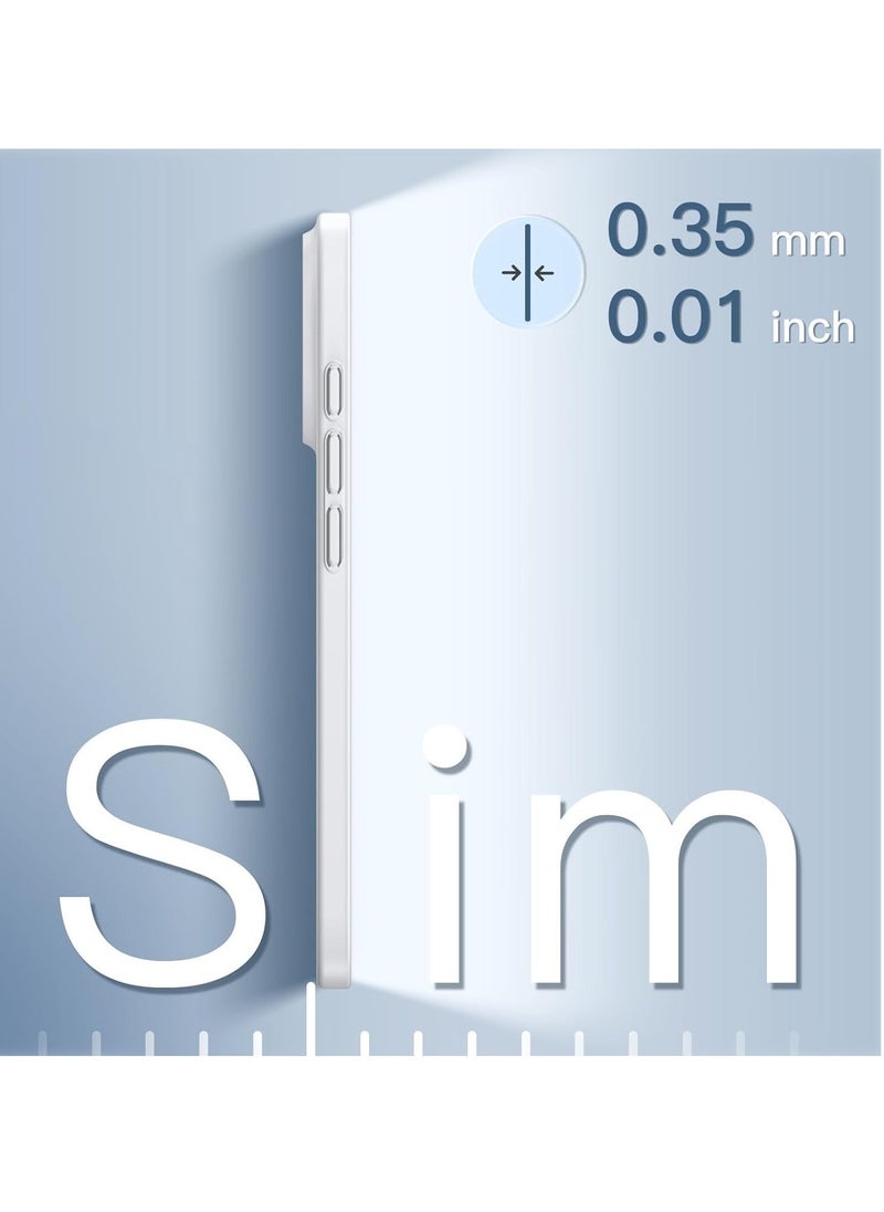 "Ultra-Slim 0.35mm Case for iPhone 16 Pro (6.3 Inch) – Lightweight Matte Finish, Full Camera Protection, Minimalist Hard Shell (White Titanium)"
