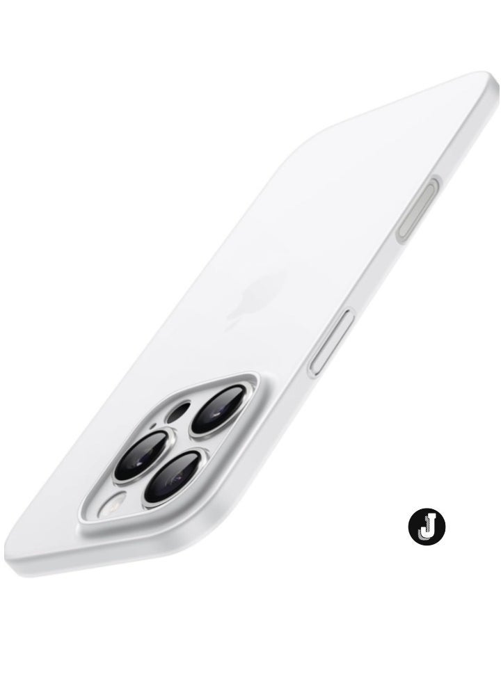 "Ultra-Slim 0.35mm Case for iPhone 16 Pro (6.3 Inch) – Lightweight Matte Finish, Full Camera Protection, Minimalist Hard Shell (White Titanium)"