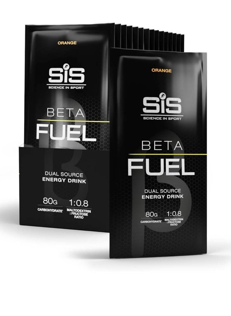SIS SIS BETA FUEL DUAL SOURCE ENERGY DRINK, 80G CARBOHYDRATE 1:0.8 MALTODEXTRIN FRUCTOSE RATIO/ POWDER BETA FUEL 80 ORANGE 82G1X15  - Image 1