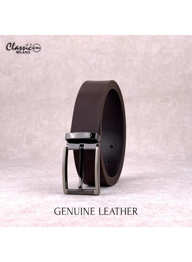 Classic Milano Genuine Leather Belt for Men – Black Formal Belt Men – Men Belts for Office & Business Wear – Mens Belt Leather with Gift Box - Image 3