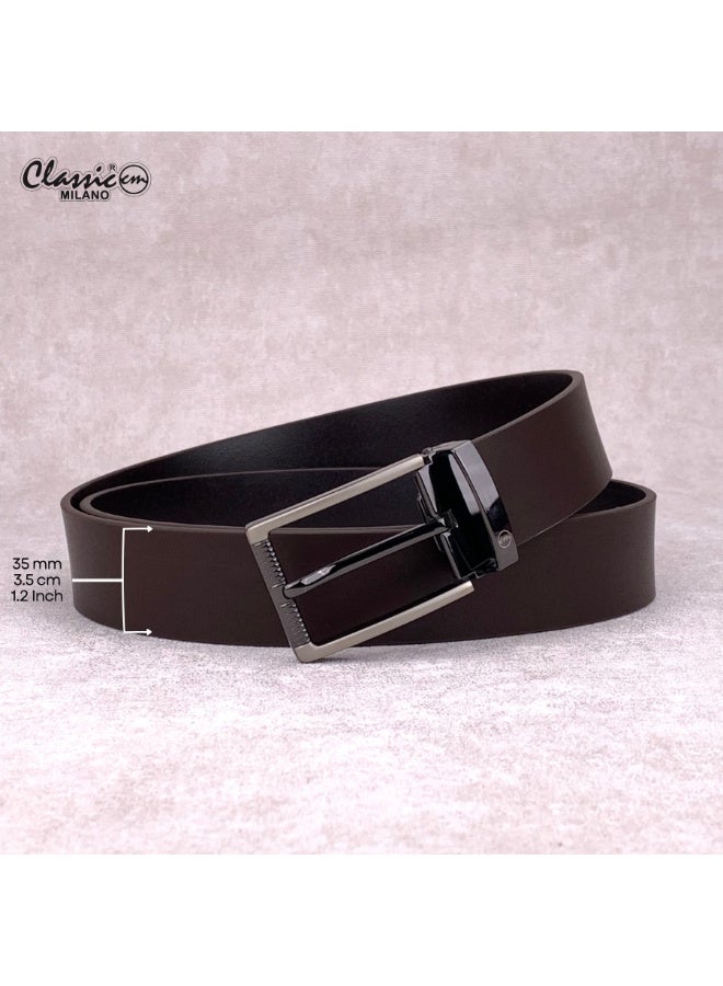 Classic Milano Genuine Leather Belt for Men – Black Formal Belt Men – Men Belts for Office & Business Wear – Mens Belt Leather with Gift Box - Image 5