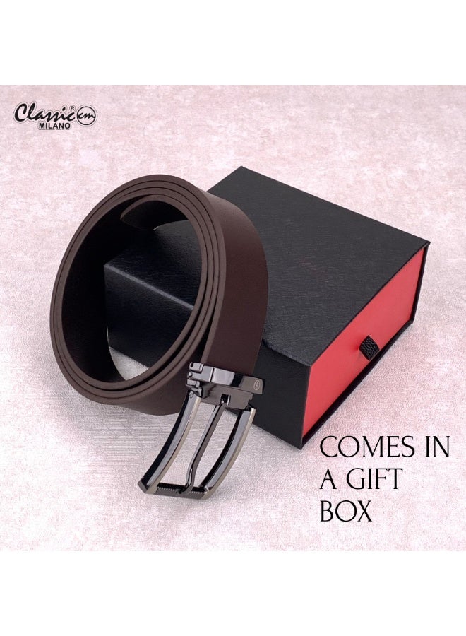 Classic Milano Genuine Leather Belt for Men – Black Formal Belt Men – Men Belts for Office & Business Wear – Mens Belt Leather with Gift Box - Image 4