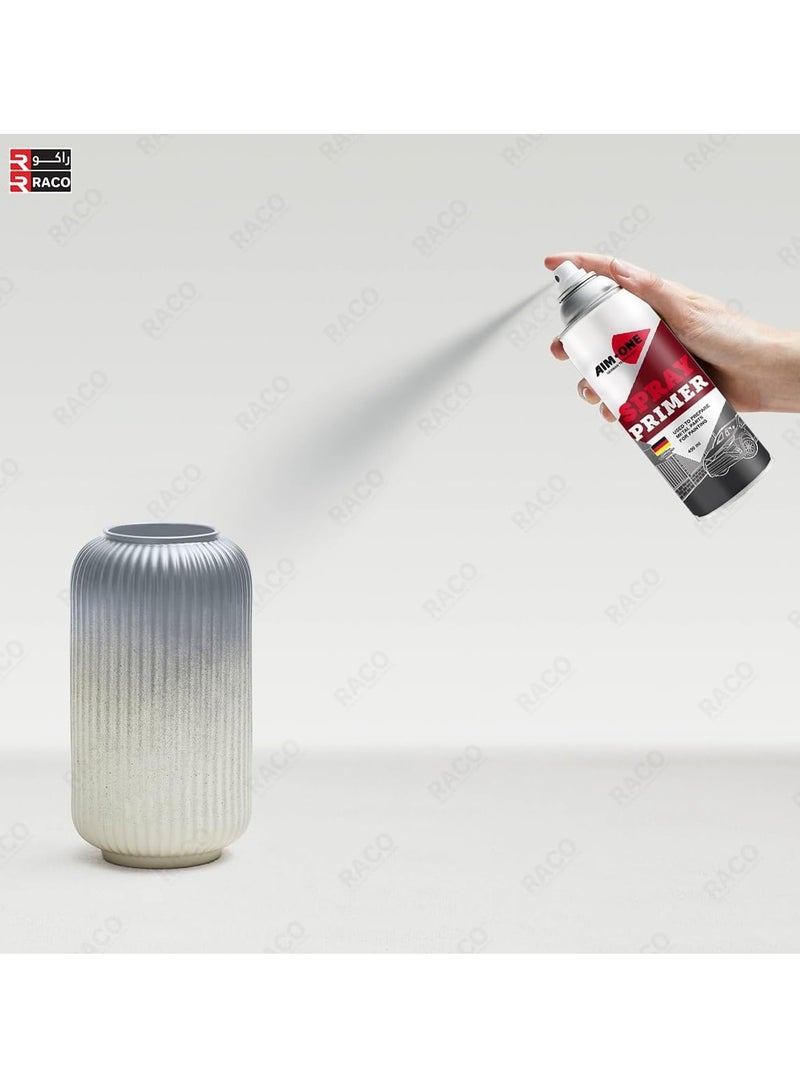 RACO RACO AIM- ONE Spray Primer 450ml - Rust Protection, Heat-Resistant Formula, Perfect Primer for Metal Painting (Gray Matt) - Image 2