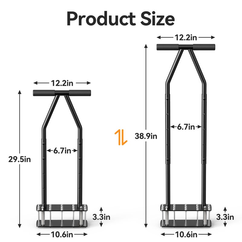 Josmimic Knee-Friendly Manual Lawn Aerator Tool - 15 Heavy-Duty Steel Spikes,Spring-Loaded Auto-Clean Design, Pre-Assembled for Soil Loosening & Lawn Health, Garden/Yard Aeration Tool - Image 3
