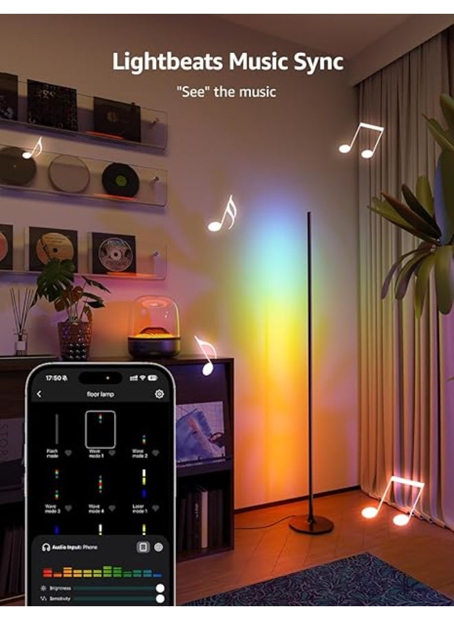 Lepro OE1 AI Floor Lamps, Smart Corner Floor Lamp Alexa Google Compatible, Color Changing Led Standing Lamp, Music Sync, DIY Modes, 1000LM, Modern Stand Light for Living Room, Bedroom, 2.4G WiFi Only - Image 2