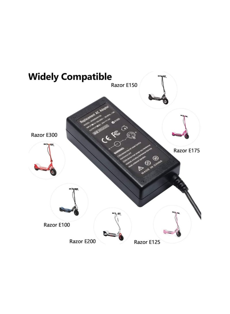 Generic Electric Scooter Battery Charger for Razor E100 E200 E300 E125 E150 E175 E500 PR200 E225 E325 MX350 MX400 ZR350 Pocket Mod Sports and Dirt Quad 3-Prong Inline  - Image 3