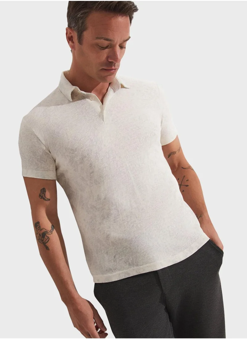 JUNE Patterned Crew Neck T-Shirt