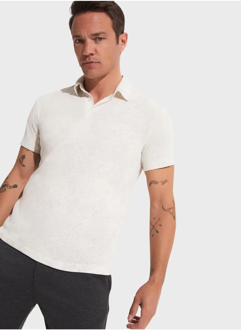 JUNE Patterned Crew Neck T-Shirt