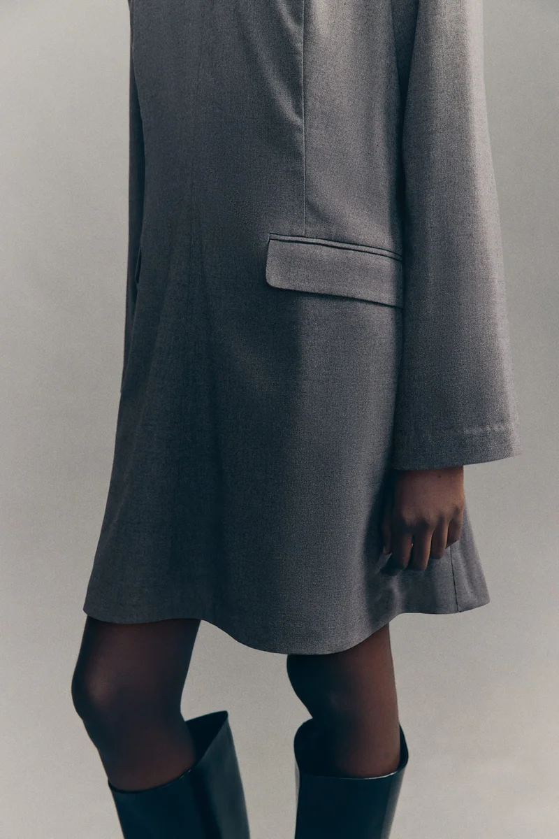 اتش اند ام فستان مزود ببطانة كتف