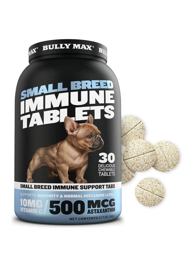 Bully Max Small Breed Dog Immune Support Tablets - Chewable Dog Multivitamin Immunity Booster Supplement Tabs for Puppy & Adult Dogs - Pet Vitamins with Astaxanthin, Colostrum, Turmeric - 30 Tablets - Image 1