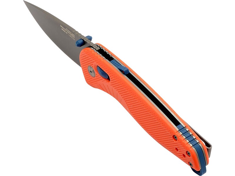 SOG Aegis AT Ambidextrous Outdoor Pocket Easy to Carry Folding Knives | CRYO D2 Stainless Steel Blade | AT-XR Lock, Rescue Red/indigo - Image 3