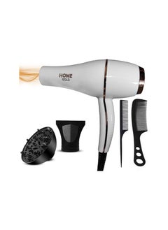 Hair Dryer 3000W - Superior Drying Performance with Multiple Settings, Ionic Care, and Overheat Protection (HG-688 (White))