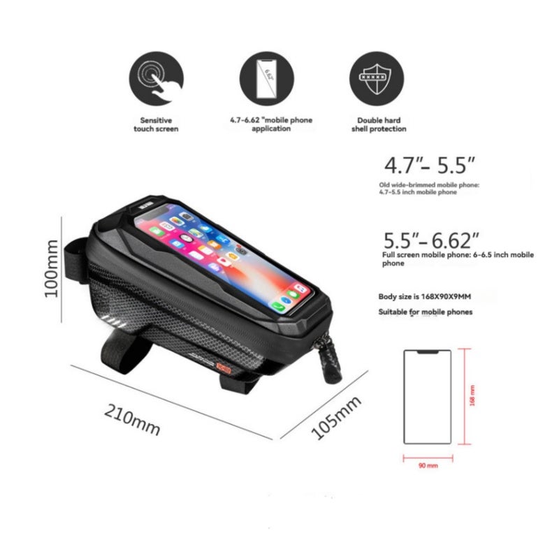 WILD MAN X2 Mountain Bike Front Beam Bag Hard Shell EVA Bicycle Bag Mountain Bike Upper Pipe Bag Riding Phone Bag Equipment - Image 4