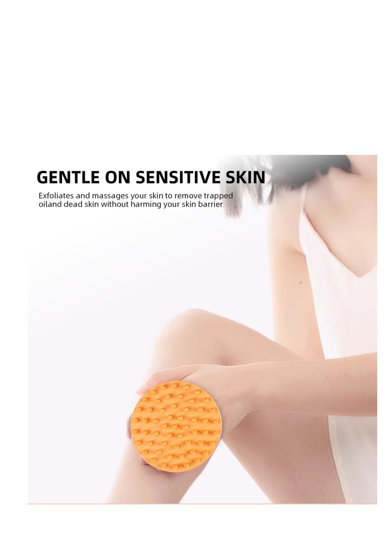 KASTWAVE Back Scrubber Silicone Shower Body Brush, Exfoliating Body Scrubber Bath Wash Brush Gentle Exfoliating for Women Men Body Sensitive Skin Shower Spa Massage (Orange) - Image 4