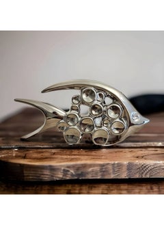 UPSCALE Upscale 13.5cm Silver Fish Showpiece - A Stunning Vaastu Symbol for Prosperity and Harmony in Your Home & Living Room Decor, Loveable  - Image 1