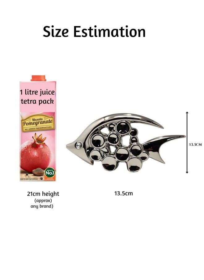 UPSCALE Upscale 13.5cm Silver Fish Showpiece - A Stunning Vaastu Symbol for Prosperity and Harmony in Your Home & Living Room Decor, Loveable  - Image 2