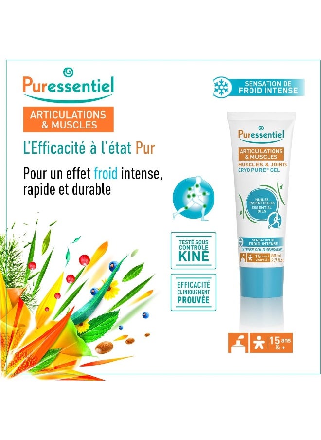Puressentiel Muscles And Joints Cryo Pure Gel Essential Oils Intense Cold Sensation 15 Years And Up 80Ml  - Image 4