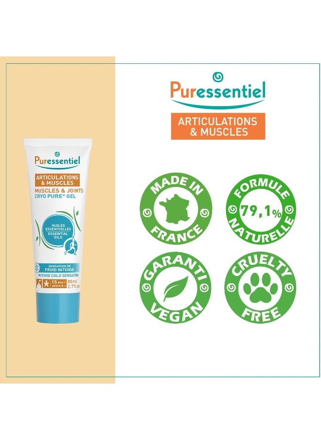 Puressentiel Muscles And Joints Cryo Pure Gel Essential Oils Intense Cold Sensation 15 Years And Up 80Ml  - Image 2