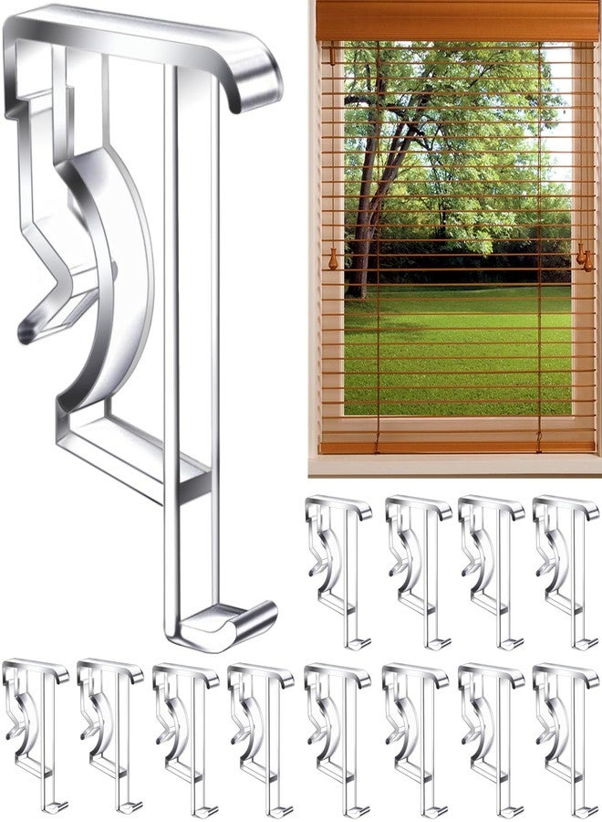 Takngjd Blind Clips, 2 Inch Clear Valance Clips, 12 Pcs Valance Clips for Blinds, Blind Valance Clips for Wood or Faux Wood Horizontal Blinds Valance - Image 1