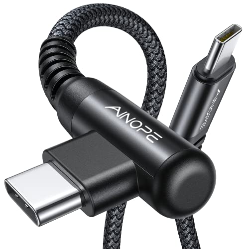AINOPE USB C Cable 60W 2Pack 66ft Nylon Braided USB C to USB C Cable Type C Charger Fast Charging Right Angle USBC Cable Charger Cord for iPhone 16 Pro Max 15 Plus Samsung S24 S23 iPad Pro Black - Image 1
