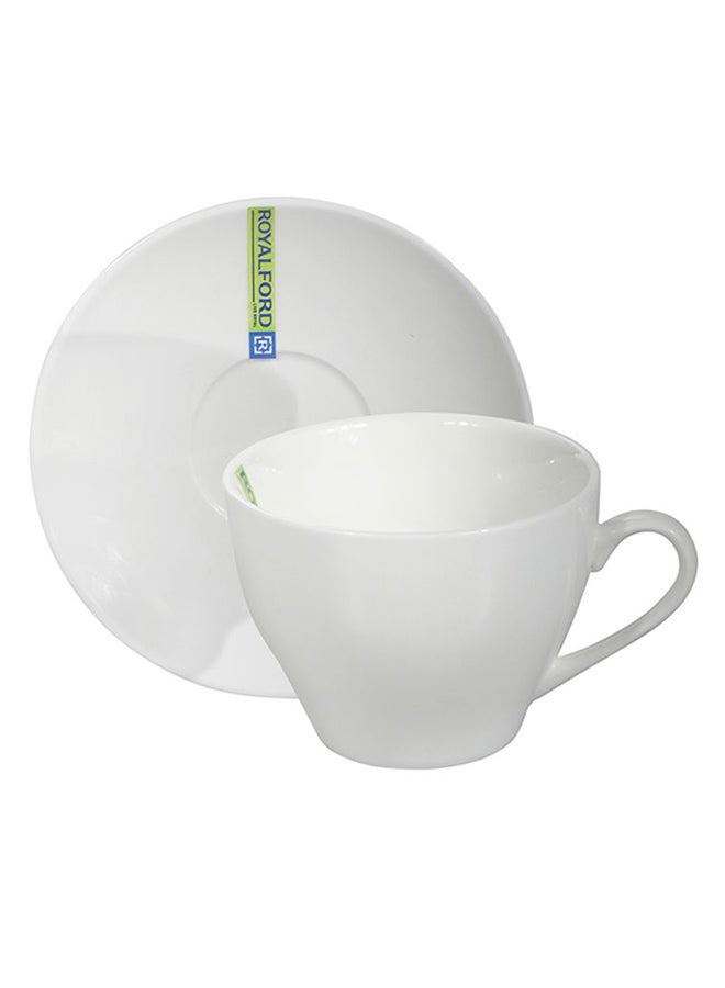 Royalford 750Ml Magnesia Porcelain Cup And Saucer White 750ml - Image 1