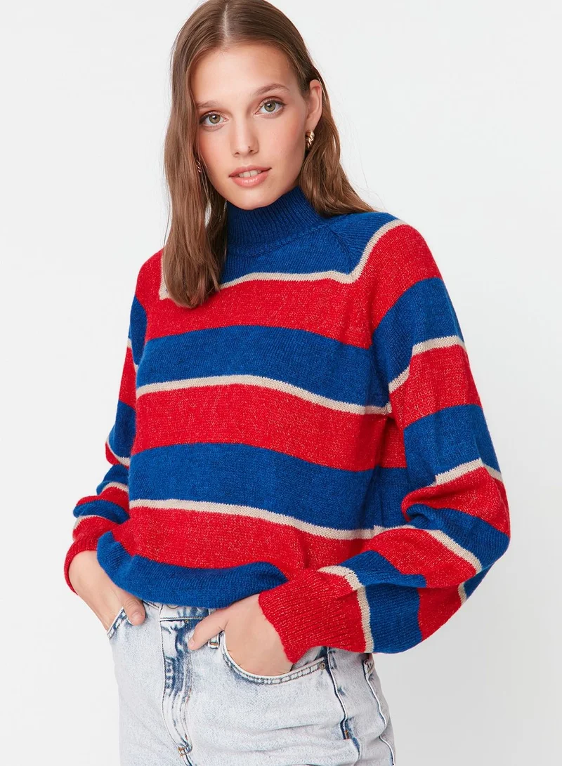 trendyol Turtle Neck Color Block Sweater