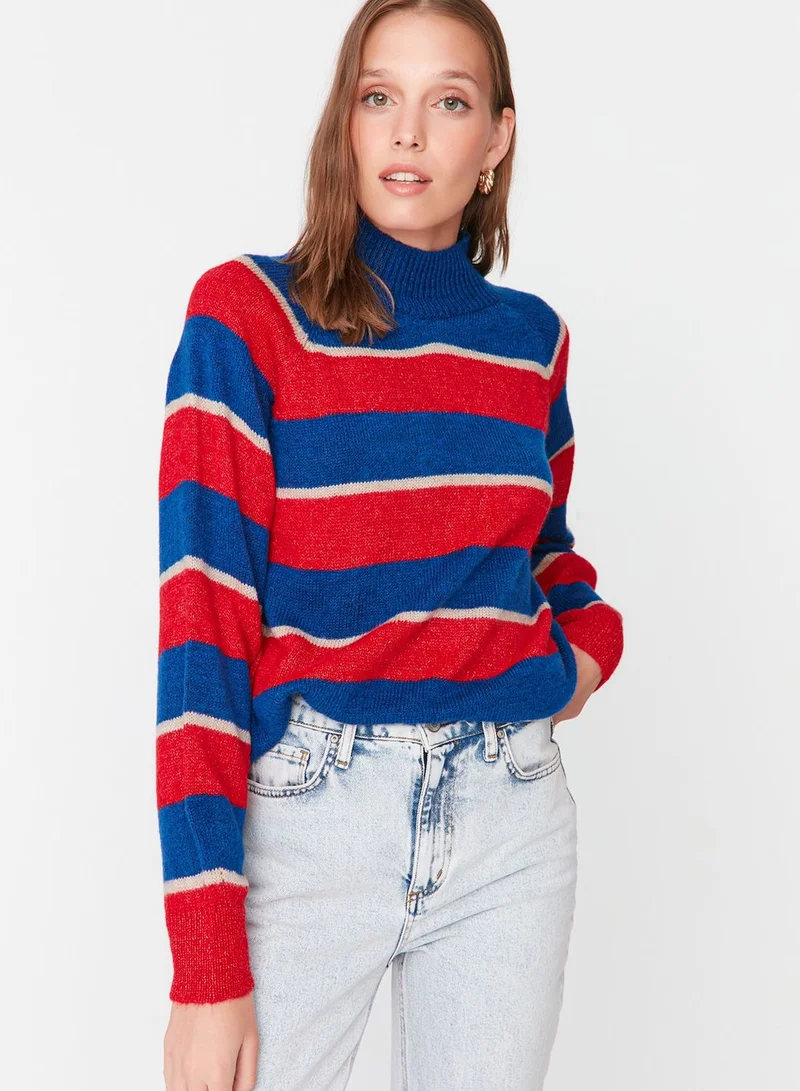 trendyol Turtle Neck Color Block Sweater