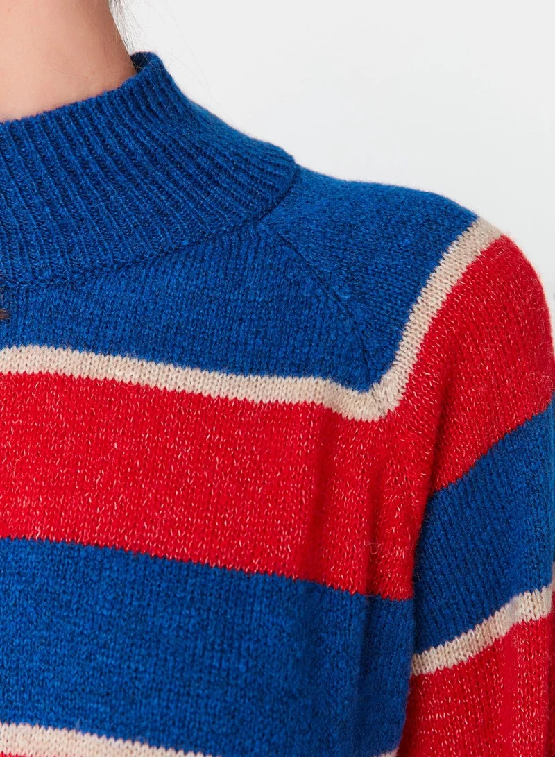 trendyol Turtle Neck Color Block Sweater