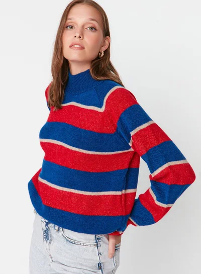 trendyol Turtle Neck Color Block Sweater