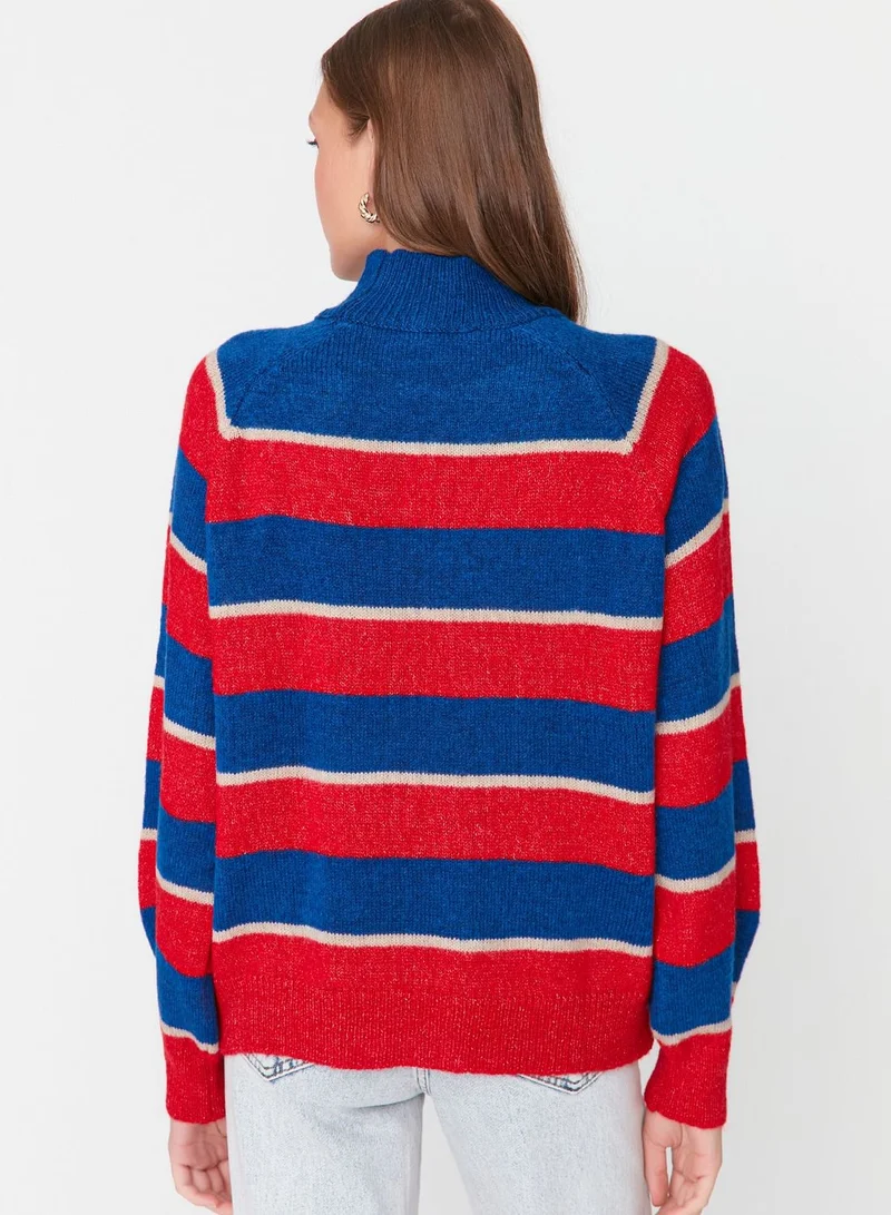 trendyol Turtle Neck Color Block Sweater