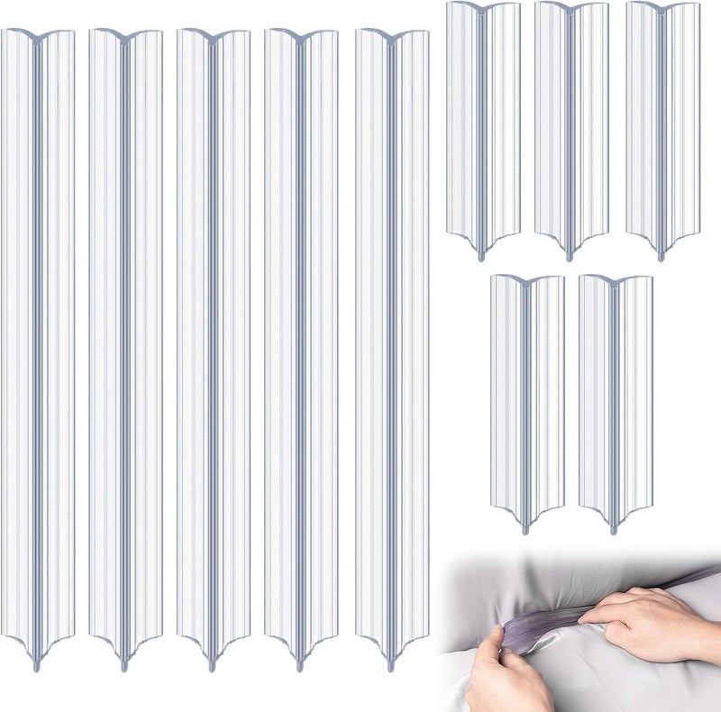 Alphatool 10Pcs Sofa Slipcovers Tuck Grips - 2 Sizes Clear Silicone Anti-Slip Grips Keeping Armchair Couch Covers in Place (Included 5Pcs 15.7" & 5Pcs 7.9") - Image 1