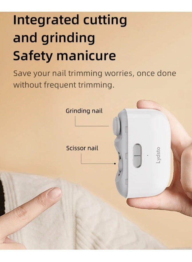 Lydsto-Electric Nail Cutter with LED Light, Automatic Nail Grinder, Trimmer for Baby, Manicure Tools, Nail Care, 2 in 1 - Image 3