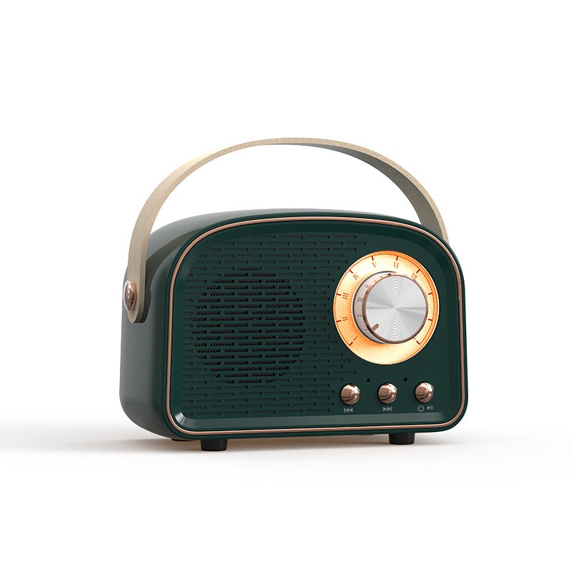 Retro Bluetooth Portable Speaker Wireless Boombox Dark green 