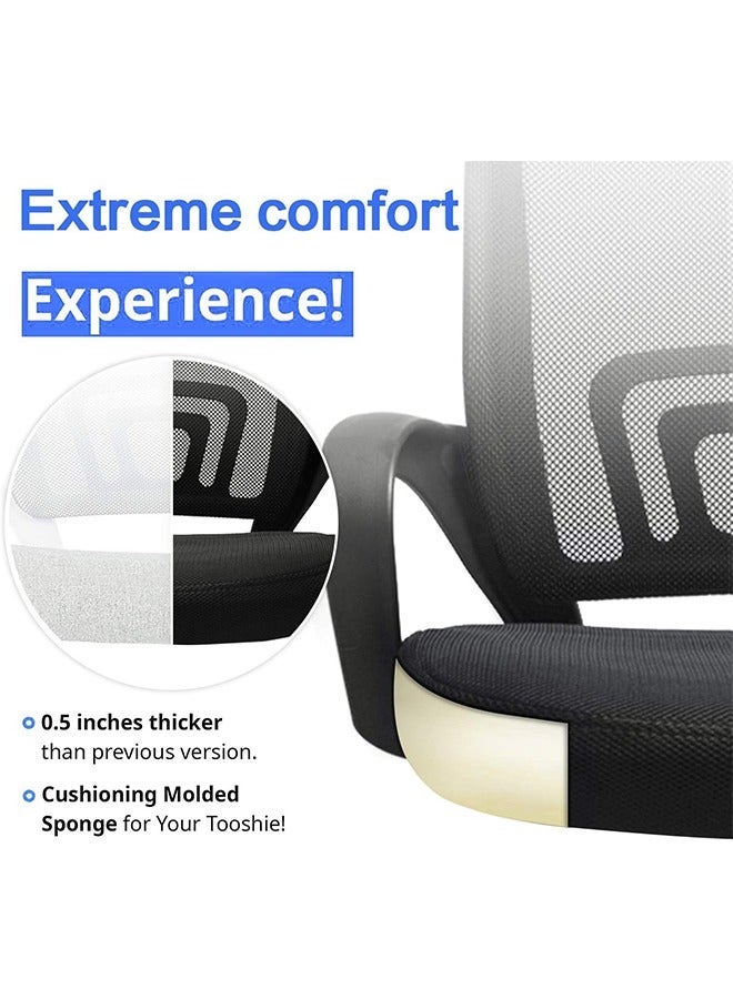 CityRiya-Long Office Chair, Ergonomic Computer Chair, Adjustable Gaming Chair with Lumbar Back Support, Mesh Computer Chair, Rolling Swivel and Armrest, Modern Executive Home Office Desk Chairs (Black) - Image 5