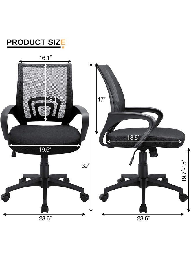 CityRiya-Long Office Chair, Ergonomic Computer Chair, Adjustable Gaming Chair with Lumbar Back Support, Mesh Computer Chair, Rolling Swivel and Armrest, Modern Executive Home Office Desk Chairs (Black) - Image 3